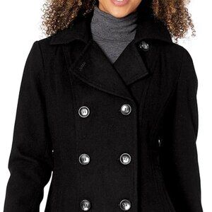 Nautica womens Double Breasted Peacoat With Removeable Hood XS